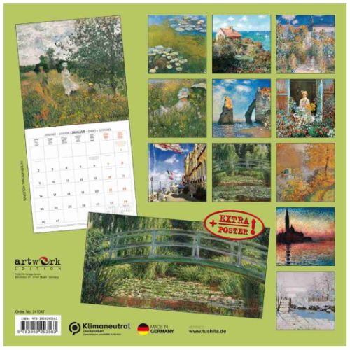 2024 Calendar artwork STUDIOS 壁掛けカレンダー2024年 Claude Monet