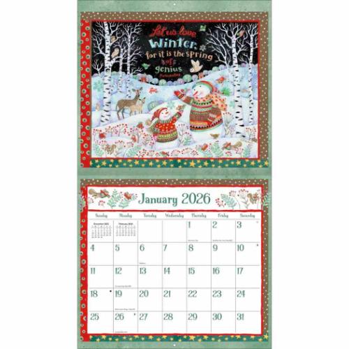 壁掛けカレンダー2026年 LANG ラング 2026 Calendar Debi Hron Simple