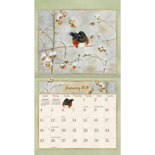 壁掛けカレンダー2026年 2026 Calendar LANG ラング Birds in the