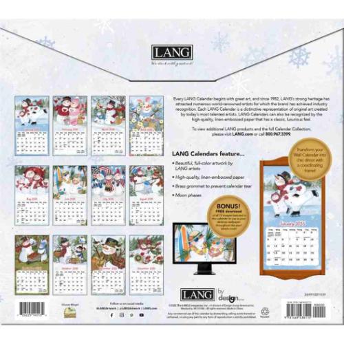 2026 Calendar LANG ラング 壁掛けカレンダー2026年 Sam Snowman Susan Winget