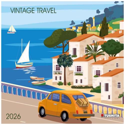 壁掛けカレンダー2026年 TUSHITA 2026 Calendar ハートアートコレクション Vintage Travel