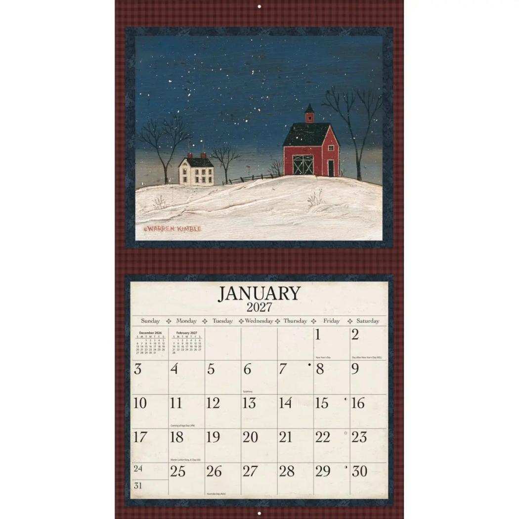 2027 Calendar LANG ラング 壁掛けカレンダー2027年 Warren Kimble
