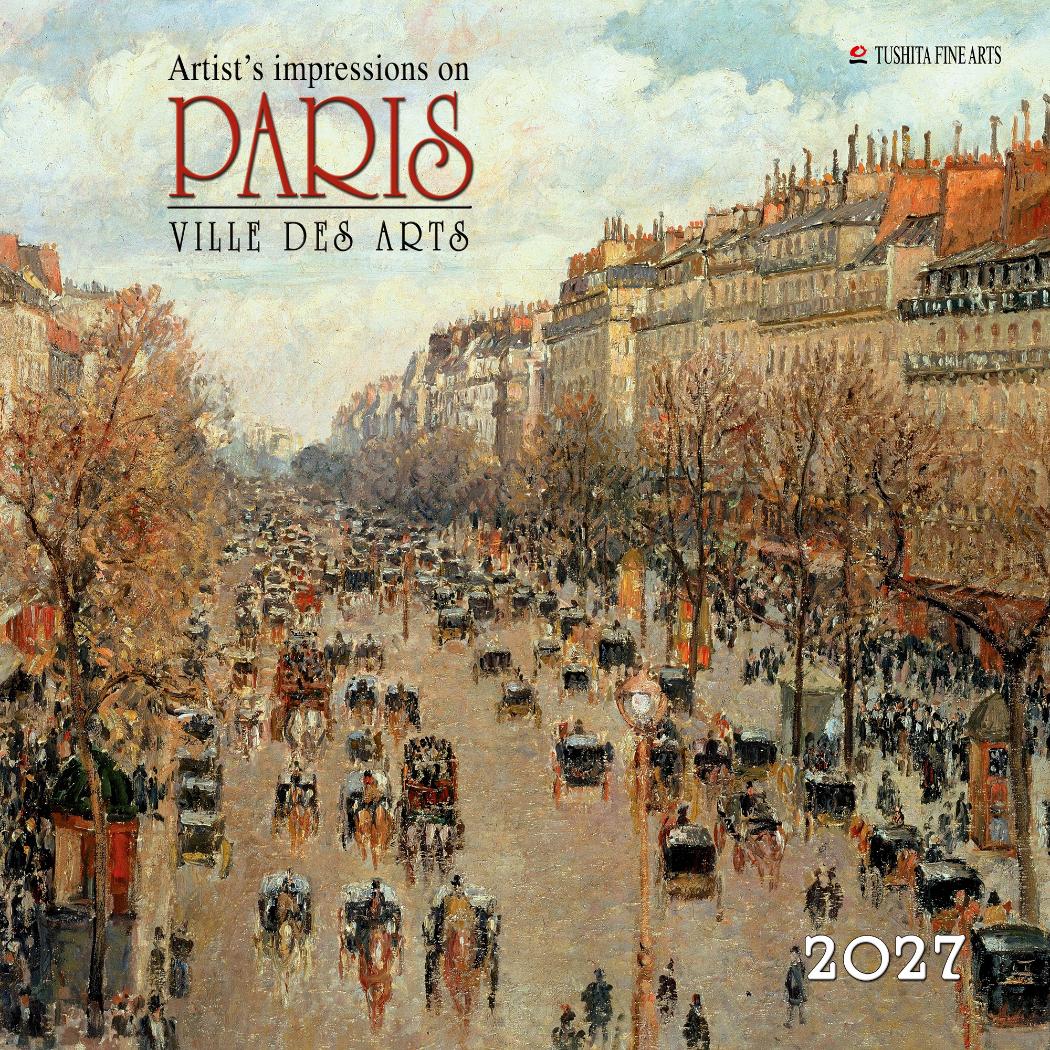 2027 Calendar TUSHITA 壁掛けカレンダー2027年 Paris Ville des Arts