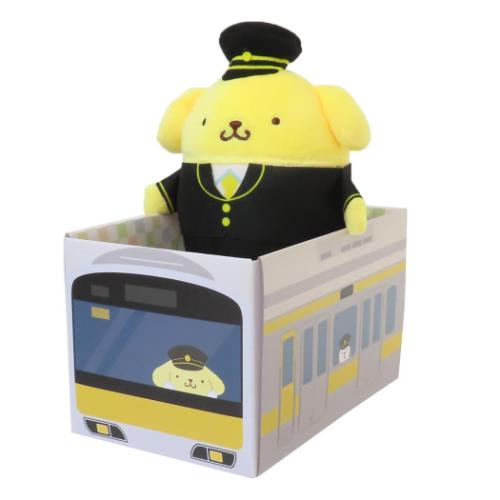 ポムポムプリン キャラクター プラッシュドール 電車BOX付ぬいぐるみマスコット キャラフルライナー サンリオ 爆買