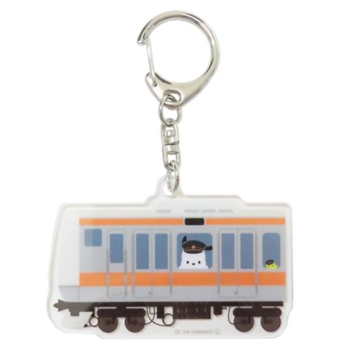 ポチャッコ キャラクター キーリング アクリルキーホルダー 電車