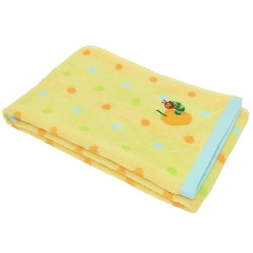 オーガニックコットンフェイスタオル ジャガードロングタオル はらぺこあおむし キャンディドット YELLOW エリックカール 林タオル プレゼント