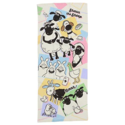 ひつじのショーン プリントロングタオル フェイスタオル キャラクター