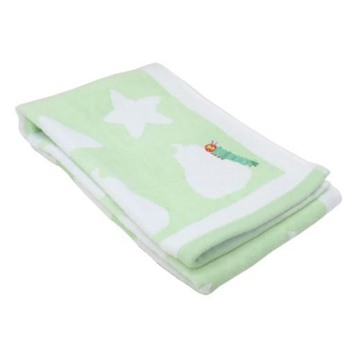 プリントロングタオル フェイスタオル はらぺこあおむし エリックカール シェイプ GREEN 林タオル 新生活雑貨