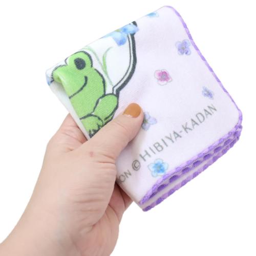 インクジェットプリントハンカチタオル ミニタオル かえるのピクルス ヒビヤカダン ハナバナ 林タオル