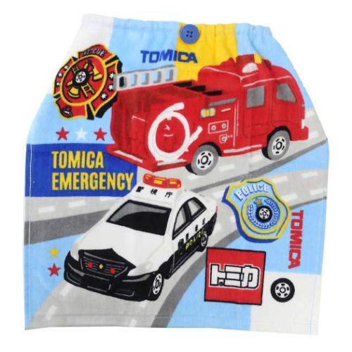 トミカ グッズ ゴム＆ボタン付きキッズおてふきタオル キャラクター おりこうタオル バック TOMICA