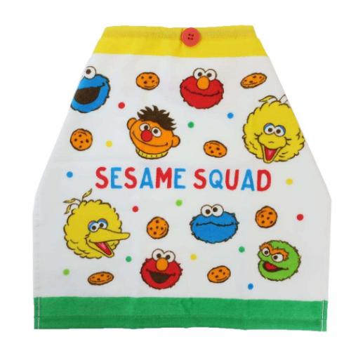 セサミストリート ゴム＆ボタン付きキッズおてふきタオル おりこうタオル スクワッド 林タオル 入園入学準備 幼稚園