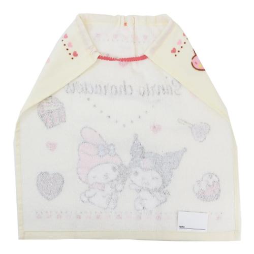 ゴム＆ボタン付きキッズおてふきタオル マイメロディ＆クロミ おりこうタオル おかしだいすき サンリオ 林タオル