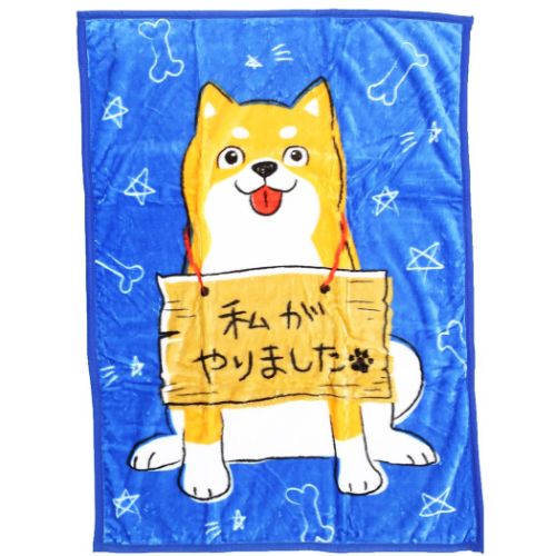 ハーフ毛布 ビッグマイヤーブランケット WAKUWAKU ANIMAL いたずらわんこ 私がやりました 犬飼タオル