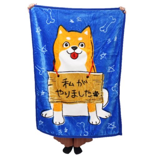 ハーフ毛布 ビッグマイヤーブランケット WAKUWAKU ANIMAL いたずらわんこ 私がやりました 犬飼タオル