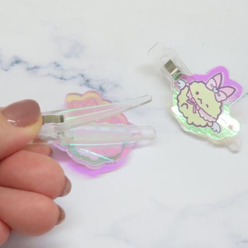 ヘアアクセ オーロラアクリルヘアクリップ えびてん すみっコぐらし サンエックス アイプランニング 前髪クリップ キャラクター