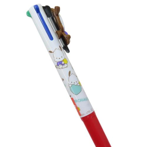 ポチャッコ ボールペン マスコット付き4色ボールペン 仲良しポチャッコ