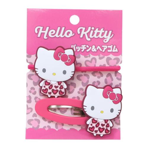 ヘアアクセ パッチン＆ヘアゴム ハローキティ ハートレオパード ケイ