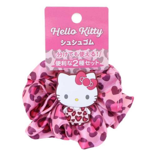 ハローキティ シュシュゴムセット ヘアアクセ ハートレオパード