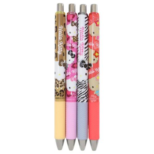 ハローキティ ゲルペン4本パック ボールペン レオパード サンリオ