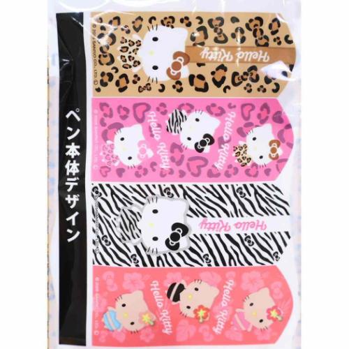 ハローキティ ゲルペン4本パック ボールペン レオパード サンリオ