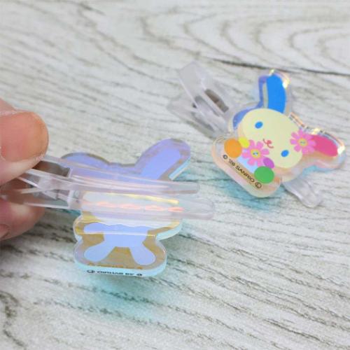 ヘアアクセ ウサハナ オーロラアクリルヘアクリップ サンリオ 前髪