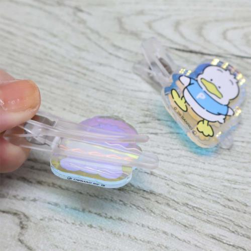 ヘアアクセ オーロラアクリルヘアクリップ サンリオ あひるのペックル