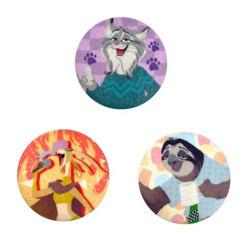 ズートピア ブラインドふわふわ缶バッジ 全12種類の内どれか1個