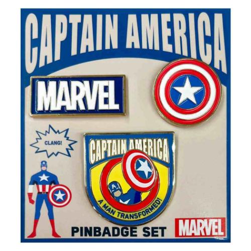 キャプテンアメリカ グッズ ピンズ MARVEL キャラクター ピンバッジ3個