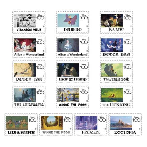 ディズニー 切手型クリアカードコレクション 全16種 D100 コレクション雑貨 キャラクター