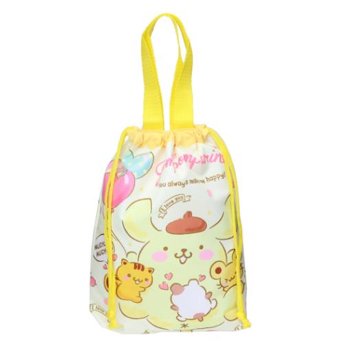 運動靴かばん 巾着シューズバッグ ポムポムプリン サンリオ ハグ[学童] ジェイズプランニング 新学期準備雑貨 シューズケース 抗菌 撥水 キャラクター