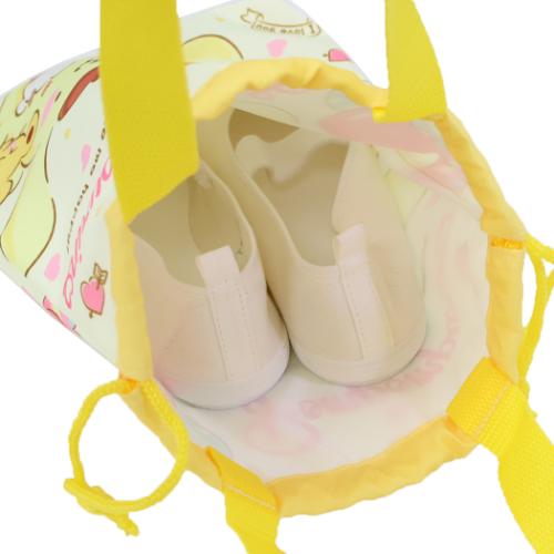 運動靴かばん 巾着シューズバッグ ポムポムプリン サンリオ ハグ[学童] ジェイズプランニング 新学期準備雑貨 シューズケース 抗菌 撥水 キャラクター