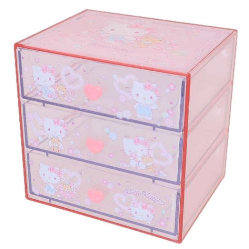 卓上収納 3段チェスト ハローキティ サンリオ ケイカンパニー