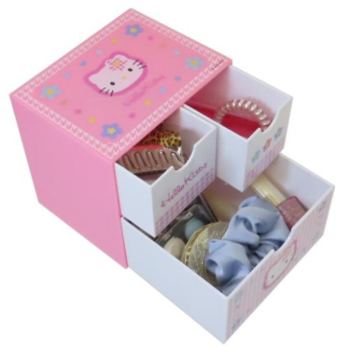 サンリオ　キティ(HELLO KITTY)ミニドレサー卓上チェスト ミニチェスト 卓上 キャラクター 小物入れ 引き出し 小物収納