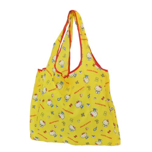 Yahoo! Yahoo!ショッピング(ヤフー ショッピング)ハローキティ サンリオ キャラクター ショッピングバッグ ポケット付きエコバッグ イエロー