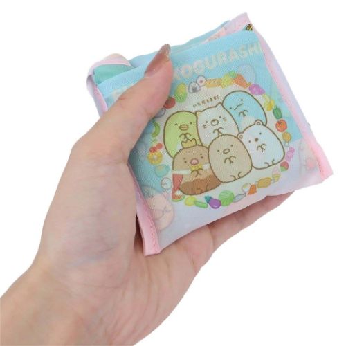 エコバッグ ポケット付きプチエコバッグ サンエックス すみっコぐらし ブルー ケイカンパニー ショッピングバッグ