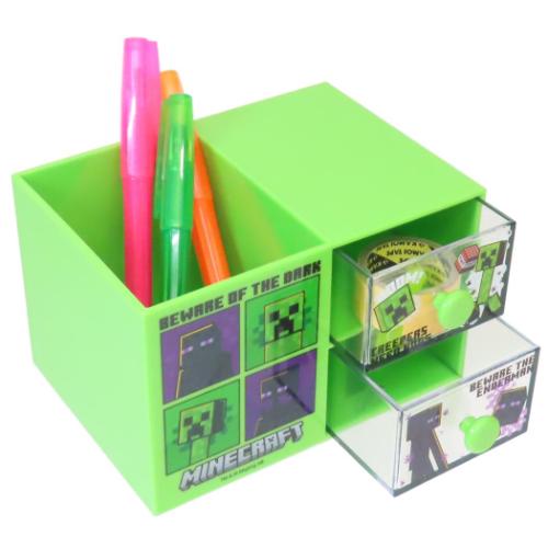 卓上収納 ペンスタンド付きプラチェスト Minecraft マインクラフト クリーパー＆エンダーマン
