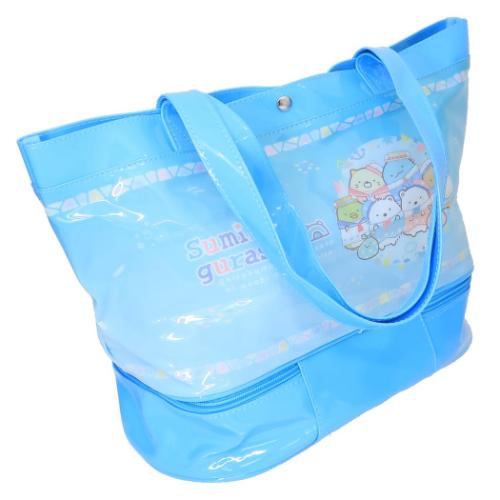 すみっコぐらし ポケット付きビニールトート 2層式 サンエックス プールバッグ キャラクター ケイカンパニー