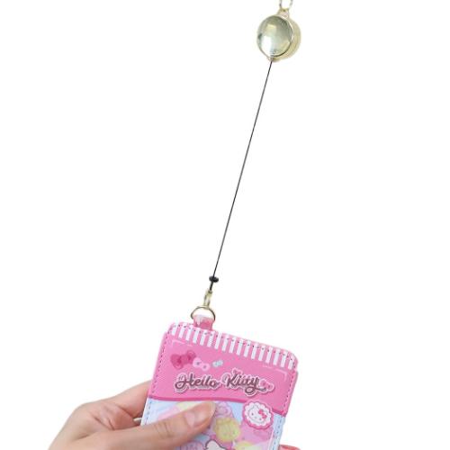 定期入れ リール付きパスケース ハローキティ サンリオ シングルパスケース ICカードケース キャラクター