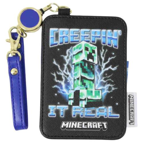 リール付きパスケース 定期入れ マインクラフト クリーパー Minecraft シングルパスケース ICカードケース ゲームキャラクター