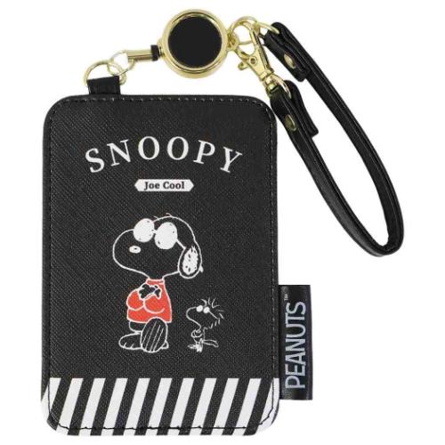 定期入れ リール付きパスケース スヌーピー ピーナッツ シングルパスケース ICカードケース