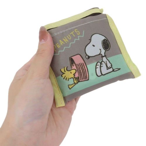エコバッグ ポケット付きプチエコバッグ スヌーピー ブラウン ピーナッツ  ショッピングバッグ