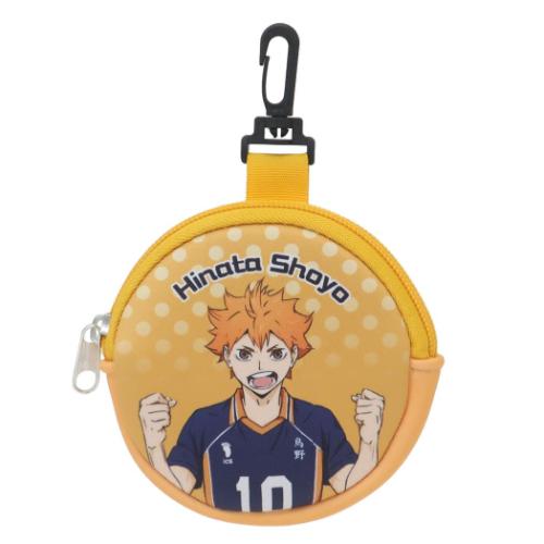 ミニポーチ 丸型カラビナ付きポーチ ネオプレーン 少年ジャンプ ハイキュー！！ 日向翔陽 ケイカンパニー 小物入れ アニメキャラクター