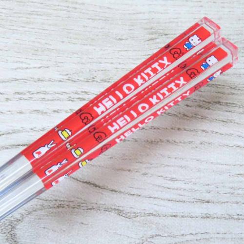 おはし クリア箸 21cm ハローキティ サンリオ レッド