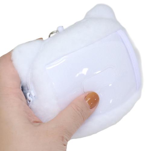 定期入れ リール付きフェイスパスケース ハローキティ 千鳥格子 ブラック サンリオ