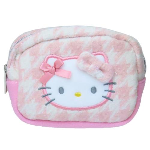 ハローキティ マルチポーチ ミニポーチ 千鳥格子 ピンク サンリオ