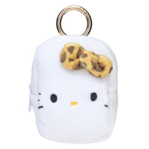 ミニポーチ カラビナ付きミニポーチ ハローキティ ヒョウ柄シリーズ ブラウン ケイカンパニー サンリオ 小物入れ