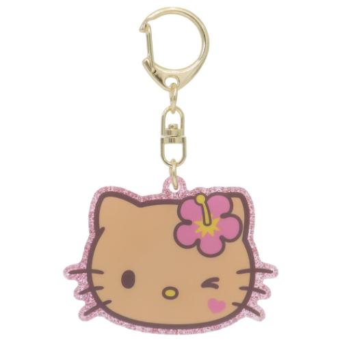サンリオ　ハローキティ　ハワイアン　トロピカル　ハイビスカス　キーホルダー ハローキティ アクリルキーホルダー キーリング 日焼けシリーズ