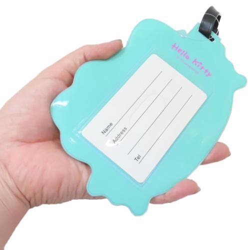 ハローキティ サンリオ キャラクター ネームプレート ダイカットPVCケース 日焼けシリーズ ミント