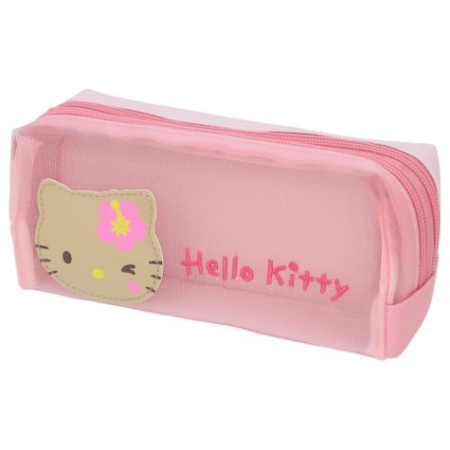 Yahoo! Yahoo!ショッピング(ヤフー ショッピング)ハローキティ グッズ ペンケース キャラクター メッシュBOXポーチ 日焼けシリーズ ピンク