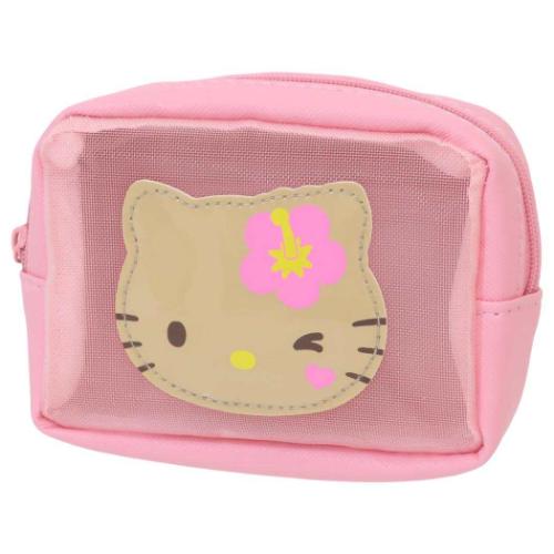 Yahoo! Yahoo!ショッピング(ヤフー ショッピング)ハローキティ キャラクター コスメポーチ メッシュポケット付マルチポーチ 日焼けシリーズ ピンク サンリオ